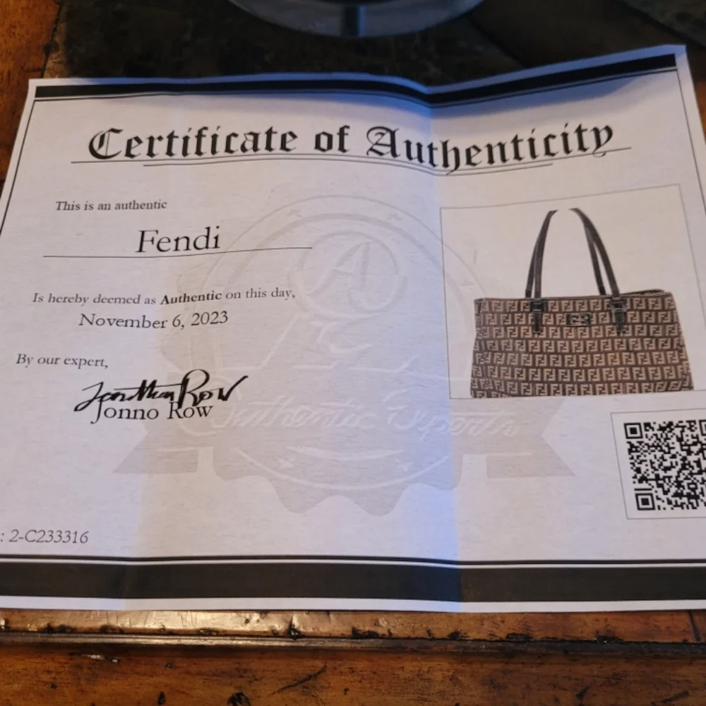 Fendi Brown Monogram Tote Bag w/COA - Picture 9 of 9